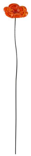Zauberhafter Gartenstecker Glasblume orange ca. 100 cm - Gartendekoration